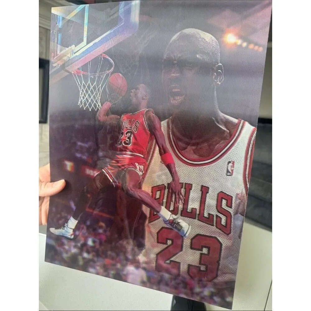 Michael Jordan Chicago Bulls Lenticular Basketball Poster - Premium Wall Art